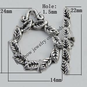 Clasp Zinc Alloy Jewelry Findings Lead-free, 24x14mm,22x2mm, Hole:1.5mm  Sold by KG