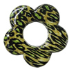Imitate Animal skins Acrylic Beads, Flower 32mm Hole:2mm, Sold by Bag