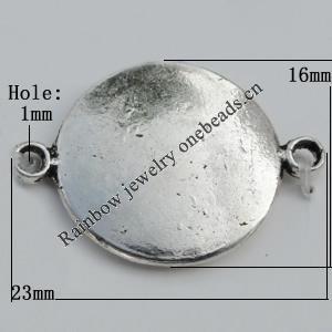 Connector Zinc Alloy Jewelry Findings Lead-free, 16x23mm, Hole:1mm Sold by Bag