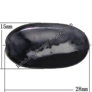 Painted Spray-paint Acrylic Beads, Flat Oval 15x28mm Hole:2mm, Sold by Bag