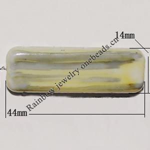 Painted Spray-paint Acrylic Beads, Rectangle 44x14mm Hole:2mm, Sold by Bag