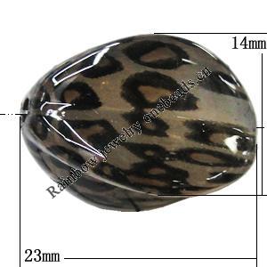 Watermark Acrylic Beads, Faceted Oval 23x14mm Hole:2mm, Sold by Bag 