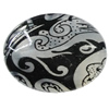 Watermark Acrylic Beads, Flat Oval 33x26mm Hole:2mm, Sold by Bag 