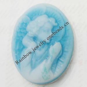 Cameos Resin Beads, No-Hole Jewelry findings, 16x17mm, Sold by Group