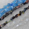 Mixed with Millefiori Glass and Cat Eyes beads Gravely, 5x5mm Sold per 31-Inch Strand