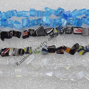 Mixed with Millefiori Glass and Cat Eyes beads Gravely, 5x5mm Sold per 31-Inch Strand