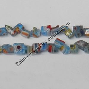 Millefiori Glass Gravely  Beads, 5x5mm Sold per 31-Inch Strand