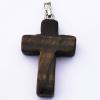 Tiger Eye stone Pendant, Cross 17x26x5mm, Sold per pkg of 100