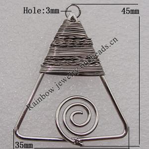 Iron Thread Component Handmade Lead-free, 45x35mm Hole:3mm Sold by Bag