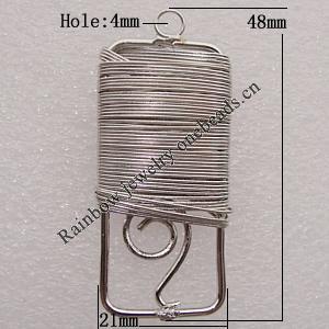 Iron Thread Component Handmade Lead-free, 48x21mm Hole:4mm Sold by Bag