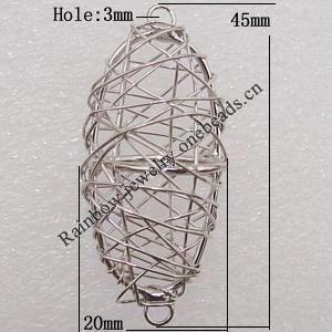 Iron Thread Component Handmade Lead-free, 45x20mm Hole:3mm Sold by Bag