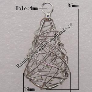 Iron Thread Component Handmade Lead-free, 35x19mm Hole:4mm Sold by Bag