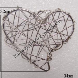 Iron Thread Component Handmade Lead-free, 32x34mm Hole:4mm Sold by Bag