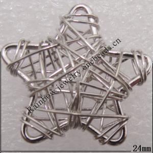 Iron Thread Component Handmade Lead-free, 24mm Sold by Bag
