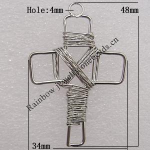 Iron Thread Component Handmade Lead-free, 48x34mm Hole:4mm Sold by Bag