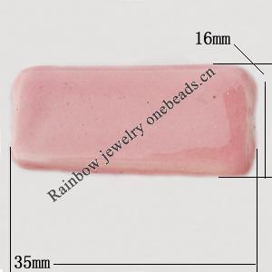Ceramics Jewelry Beads, Rectangle 35x16mm Hole:2mm, Sold by Group