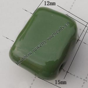 Ceramics Jewelry Beads, Rectangle 12x15mm Hole:2mm, Sold by Group