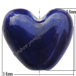 Ceramics Jewelry Beads, Heart 14x14mm Hole:1.5mm, Sold by Group