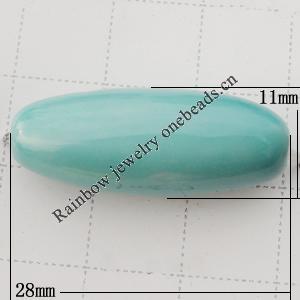 Ceramics Jewelry Beads, Oval 28x11mm Hole:2mm, Sold by Group