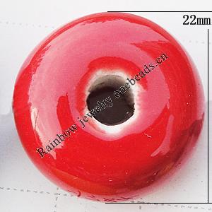 Ceramics Jewelry Beads, Donut O:22mm I:5mm, Sold by Group