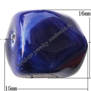 Ceramics Jewelry Beads, Polyhedron 16x15mm Hole:2mm, Sold by Group