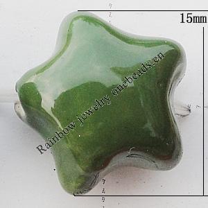 Ceramics Jewelry Beads, Star 15mm Hole:1mm, Sold by Group