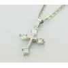 Sterling Silver Pendants platina plating, Cross with Zircon 24x15mm, Sold by PC