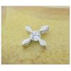 Sterling Silver Pendants platina plating, Cross with Zircon 12.9x11.6mm, Sold by PC