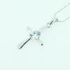 Sterling Silver Pendants platina plating, Cross with Zircon 31x17mm, Sold by PC