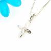 Sterling Silver Pendants platina plating, Cross with Zircon 16x10mm, Sold by PC