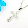 Sterling Silver Pendants platina plating, Cross 25x13mm, Sold by PC