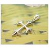 Sterling Silver Pendants platina plating, Cross 20x15mm, Sold by PC