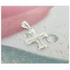 Sterling Silver Pendants platina plating, Cross 21x13mm, Sold by PC