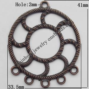 Connector, Lead-free Zinc Alloy Jewelry Findings, 41x33.5mm Hole=2mm, Sold by Bag