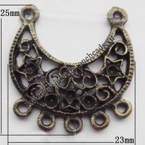 Connector, Lead-free Zinc Alloy Jewelry Findings, 23x25mm Hole=1mm, Sold by Bag