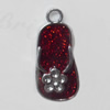CCB plastic Pendant with enamel, Slipper 30x15mm Hole:3mm, Sold by Bag