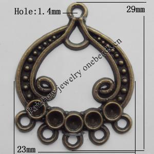 Connector, Lead-free Zinc Alloy Jewelry Findings, 23x29mm Hole=1mm, Sold by Bag