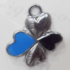 CCB plastic Pendant with enamel, Flower 27mm Hole:3mm, Sold by Bag
