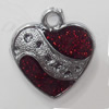 CCB plastic Pendant with enamel, Heart 27x23mm Hole:3mm, Sold by Bag