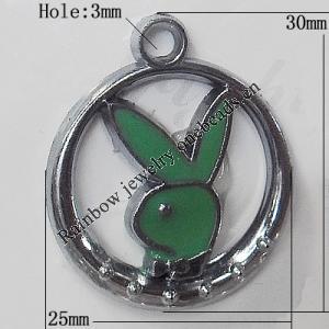 CCB plastic Pendant with enamel, 30x25mm Hole:3mm, Sold by Bag