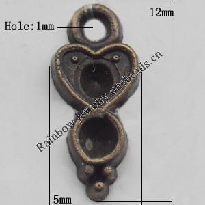 Connector, Lead-free Zinc Alloy Jewelry Findings, 5x12mm Hole=1mm, Sold by Bag