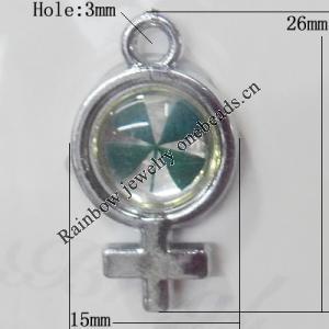 CCB plastic Pendant with enamel, 26x15mm Hole:3mm, Sold by Bag