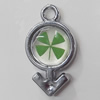 CCB plastic Pendant with enamel, 28x15mm Hole:3mm, Sold by Bag