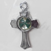 CCB plastic Pendant with enamel, Cross 33x18mm Hole:3mm, Sold by Bag