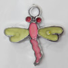 CCB plastic Pendant with enamel, Dragonflies 30x28mm Hole:3mm, Sold by Bag