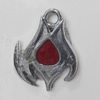 CCB plastic Pendant with enamel, Fire 30x24mm Hole:3mm, Sold by Bag