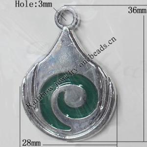 CCB plastic Pendant with enamel, Wind 36x28mm, Sold by Bag