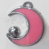 CCB plastic Pendant with enamel, Moon 30x25mm Hole:3mm, Sold by Bag