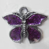 CCB plastic Pendant with enamel, Butterfly 22x25mm Hole:3mm, Sold by Bag