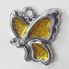 CCB plastic Pendant with enamel, Butterfly 30x25mm Hole:3mm, Sold by Bag